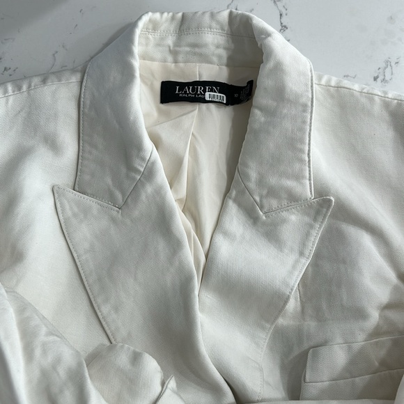 Lauren by Ralph Lauren Double-Breasted Linen-Blend Twill Blazer, RTR - Picture 12 of 14